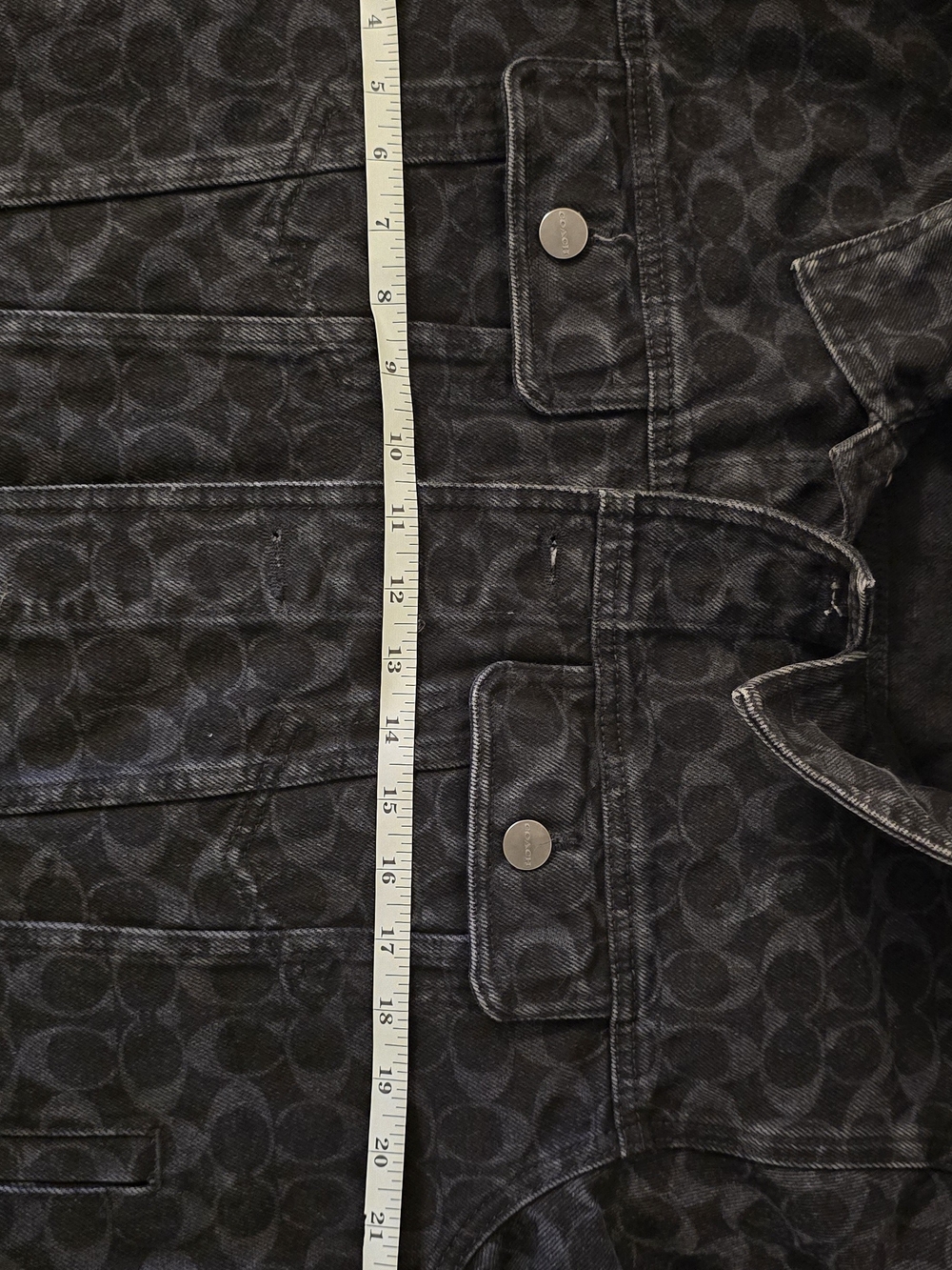 COACH Men's Black Signature Denim Jacket - Picture 8 of 11